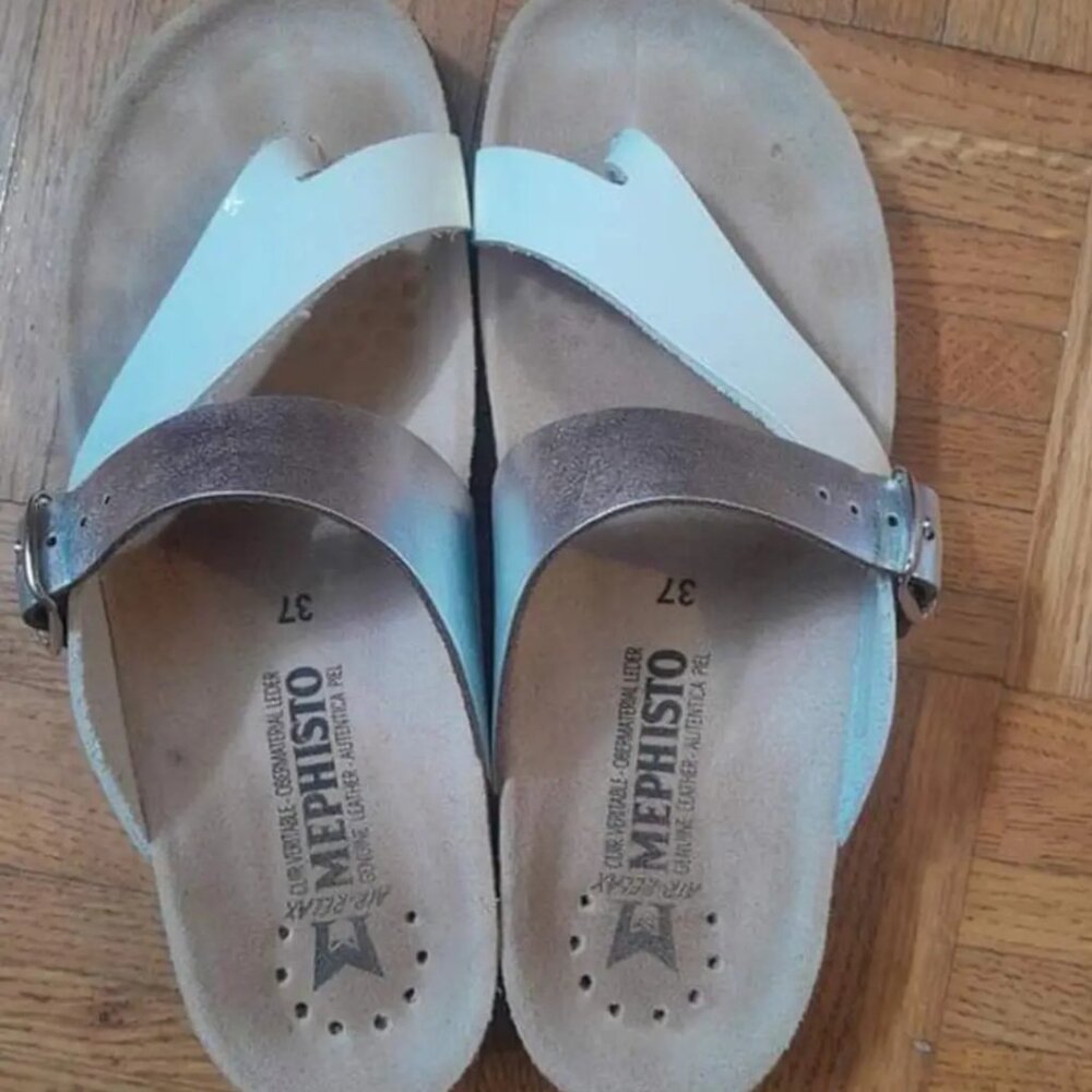 Mephisto silver and white sandals Birkenstock